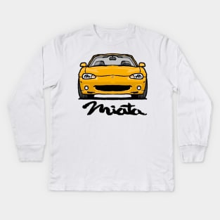 MX5 Miata NB Yellow Kids Long Sleeve T-Shirt